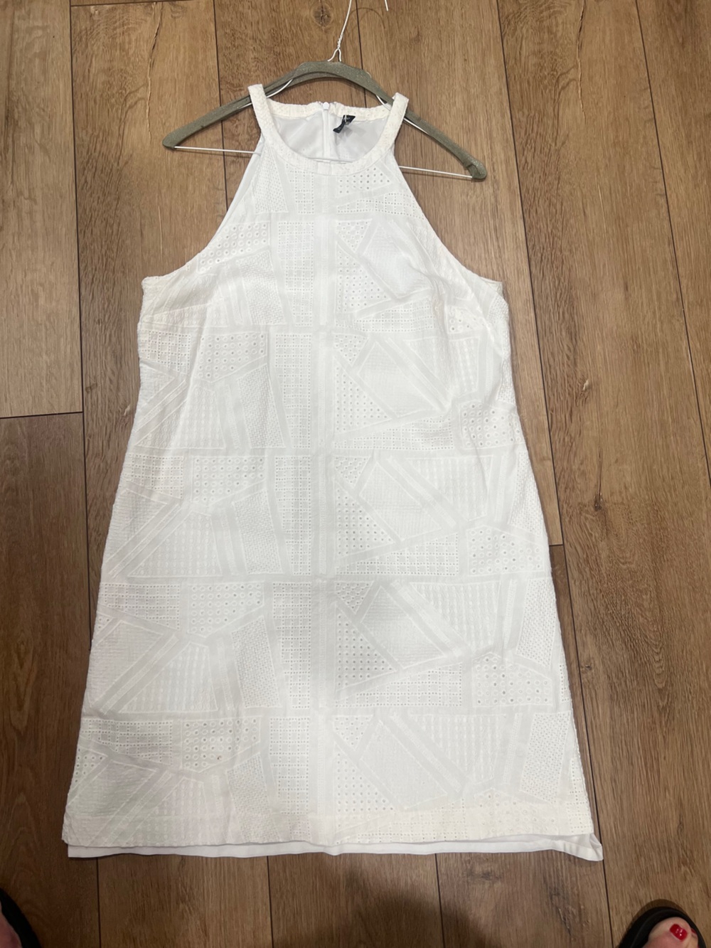 Ann taylor White Eyelet Halter Shift Dress size 10